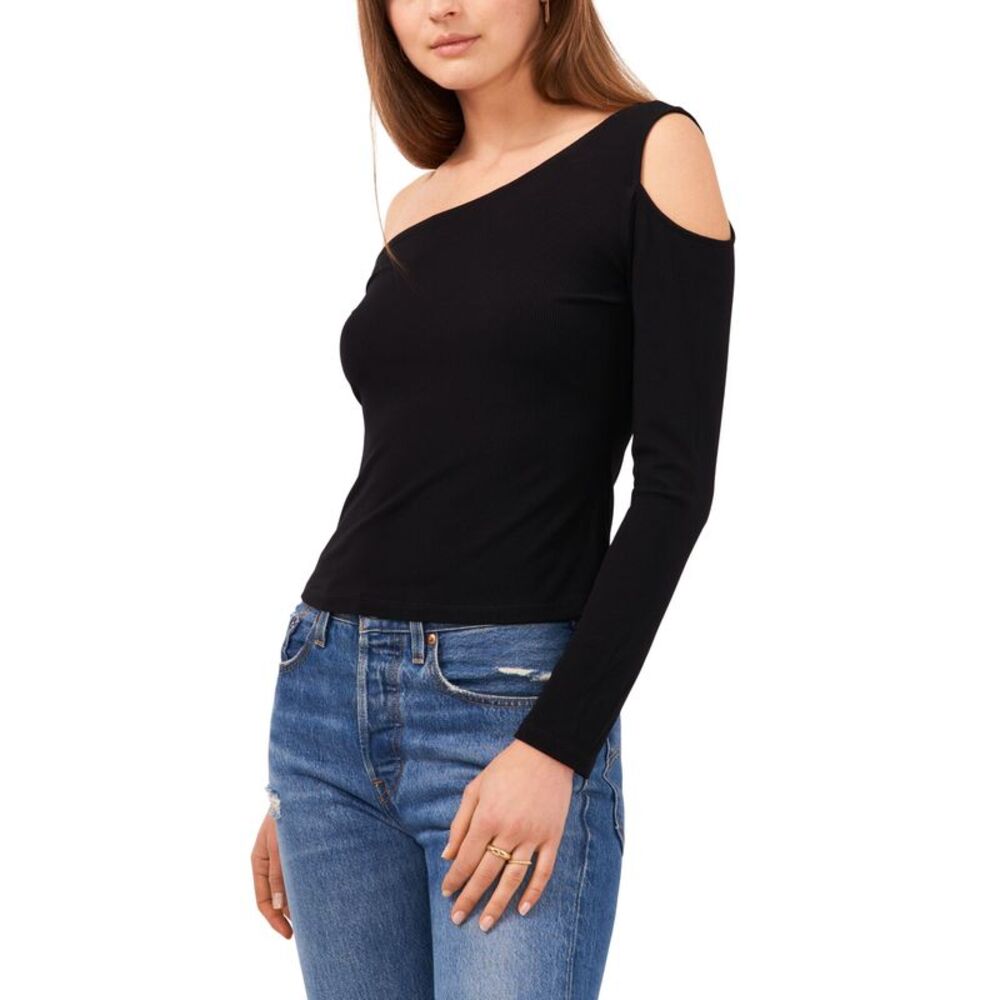 1.State Long Sleeve Asymmetrical One Shoulder Top